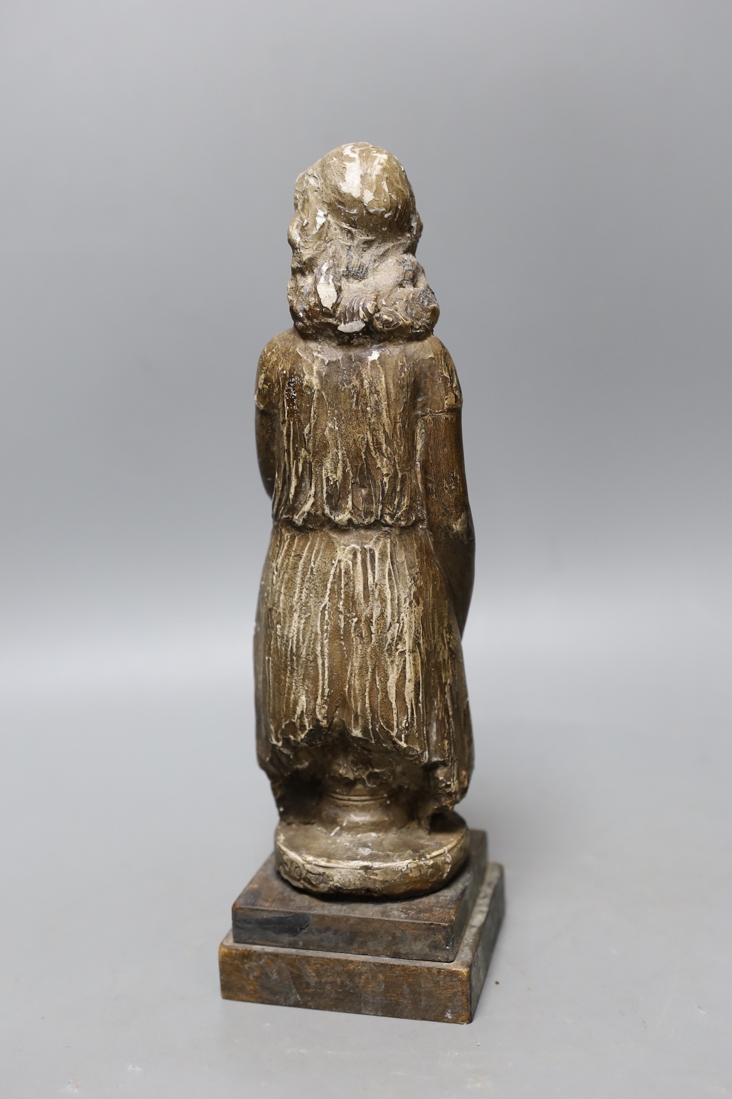 Richard Garbe (1876-1957) painted plaster figure of a lady dated 1954. 25.5cm tall